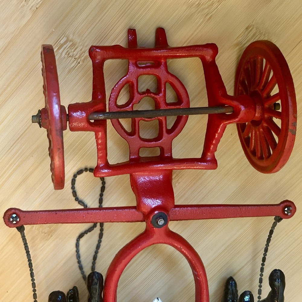 Vintage Cast Iron 3 Horse Fire Pumper Wagon Toy Three HORSES + HITCH ONLY - Picture 6 of 11